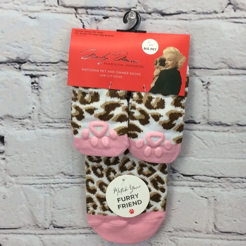 Marilyn Monroe Matching Pet & Owner Low Socks Leopard Print Womens O/S Big Dog